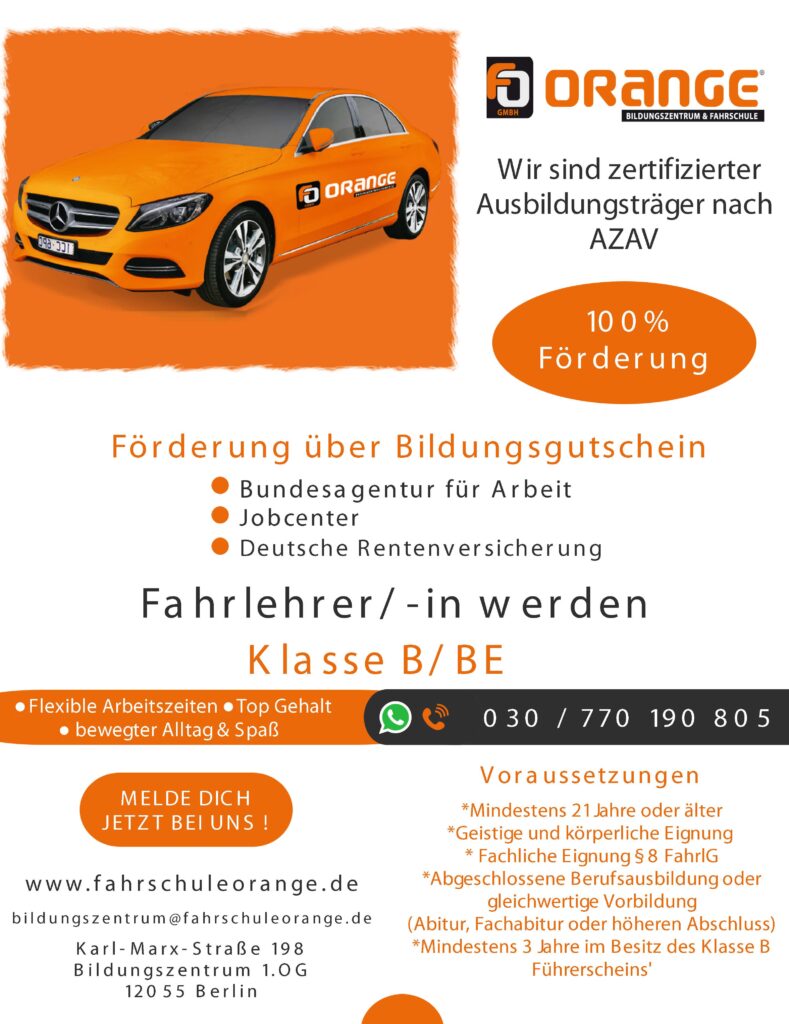 Fahrlererausbildung - Bildungszentrum und Fahrschule Orange GmbH